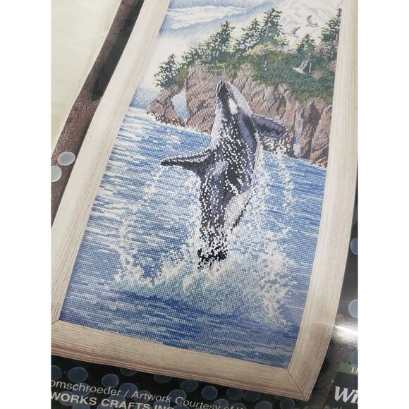 NEW RARE WHALE DESIGN WORKS vertical rise counted cross stitch kit vintage snow - Picture 2 of 5